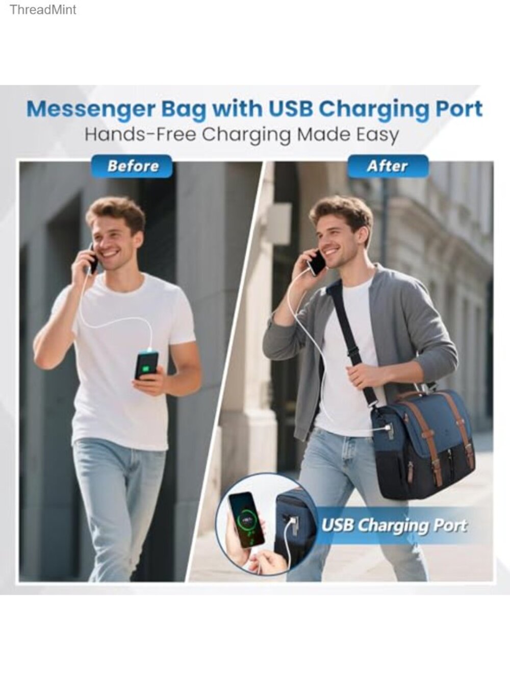 Polyester Messenger Bag 15.6 inch Laptop Crossbody Satchel for Work